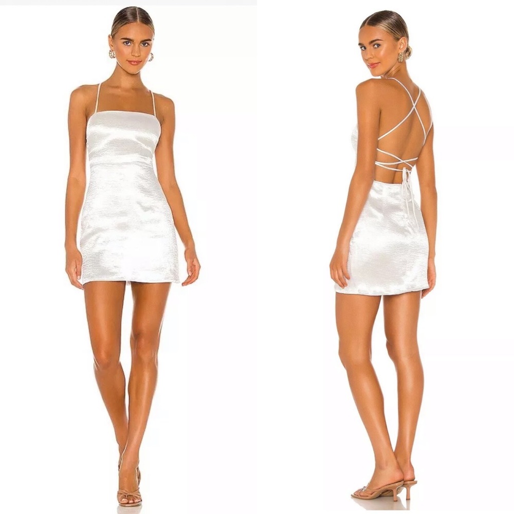 RESA Alex Mini Dress Platinum White Satin